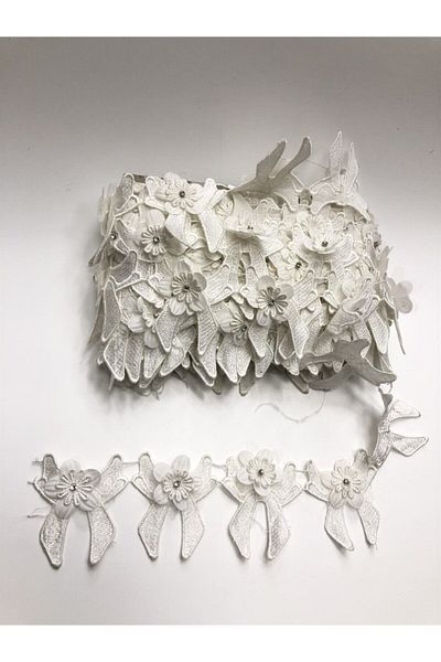 Hobigram Decorative Ribbon Off White 3D Bow Ribbon – Decorative Ribbon, Stylish Design, Women's Accessory