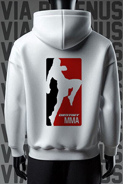 Vordevia MMA 3 Thread White K Sa kapuljačom široka majica - prednja i zadnja ...