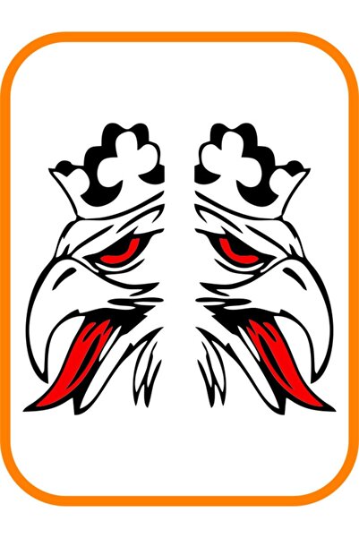 EYBA STİCKER Kral Kartal Siyah 2 Adet Sağ Ve Sol Ticari Araç Oto Sticker 40x2...