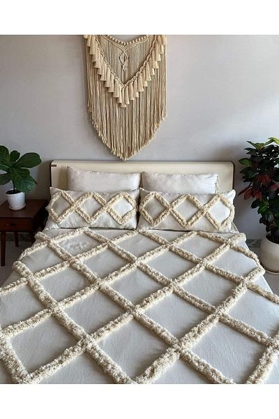 Kubrahobi Bohemian Double Bedspread - Hand Embroidered Pike