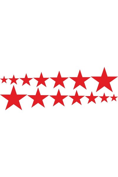 EYBA STİCKER 14 Pieces Red Star 40x15 Cm Auto Sticker Set