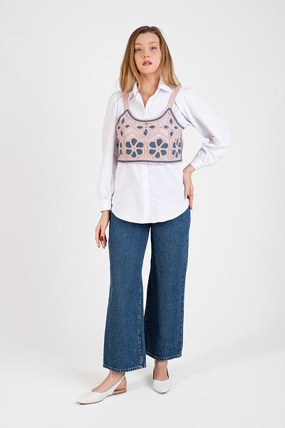 Hatun Atila Hatunatila Strappy Crochet Knitwear Sweater - 5077