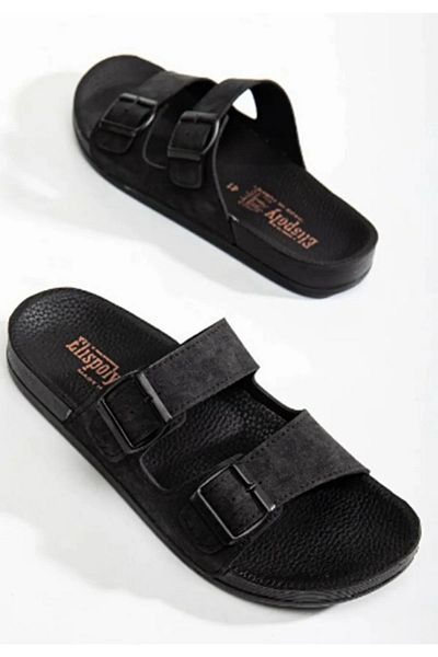ALTUVATEKS Men's Double Buckle Antibacterial Slippers - 100% for Beach and Daily Use