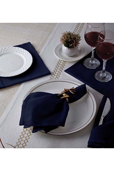 Meral Kurşun Collection 6 Pieces Linen Presentation Napkin 40x40 - for Hotel,...