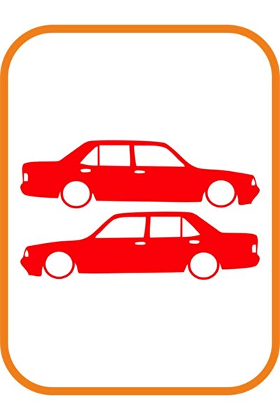 EYBA STİCKER ملصق سيارة توفاس أحمر - قطعتين، 25x8 سم، مجموعة متوافقة من اليمي...