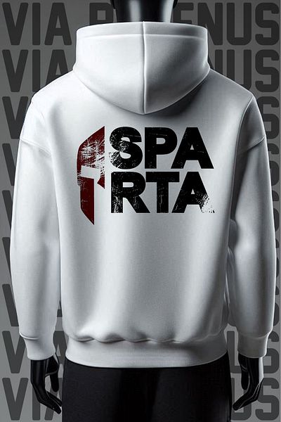 Vordevia Φούτερ Sparta Printed - 3 νήματα Λευκό φαρδύ φούτερ