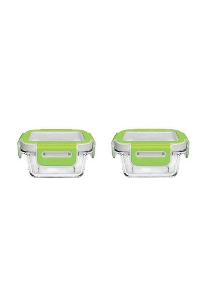 Paşabahçe 53802 Storemax Glass Locked Storage Container 2 Pieces Breakfast