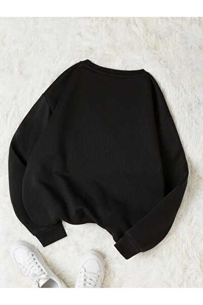 Rokeby Βαμβακερό Unisex Oversize Basic μαύρο φούτερ με λαιμόκοψη