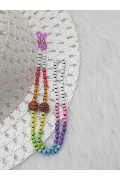 HAPPY HANDMADE سلسلة.... 💝 سلسلة نظارات للفتيات مع شكل كرة السلة/سلسلة رياضية هدية للأطفال