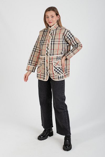Hatun Atila Hatunatila Patterned Quilted Jacket with Pockets - 7656-6