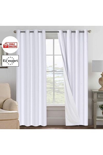 Pyramid Home Linen Rustic White Blackout Eyelet - Thermal Layer Blackout Sunshade