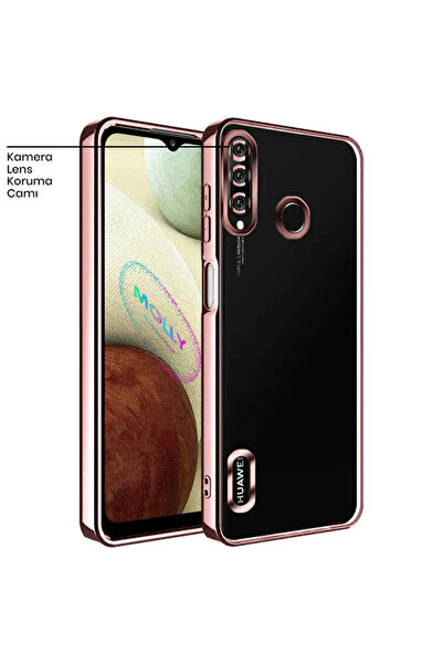 Molly Huawei P30 LİTE İçin Kenarları Rose Lou Lazer Şeffaf Silikon Kılıf