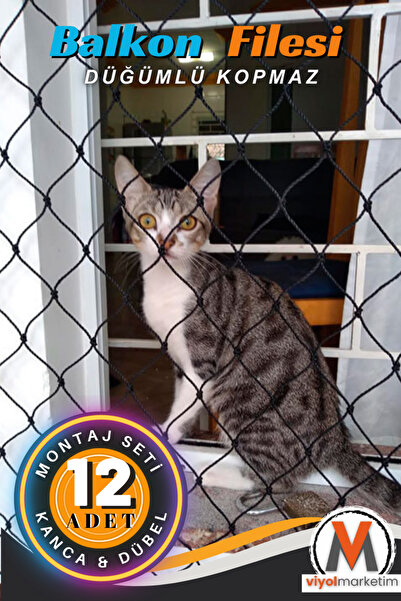 viyolmarketim Siyah Kedi Balkon Filesi 3x7m Kuş Balkon Filesi, Kedi Güvenlik ...