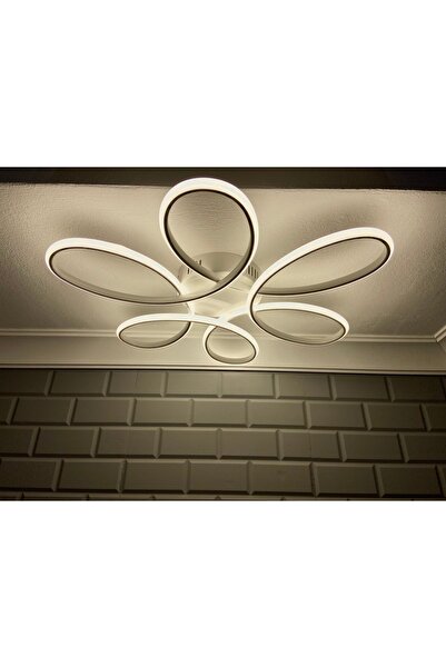 NİVO Ea3013 Plafonyer Modern Led Avize, Beyaz Gövde, 3 Renkli Işık