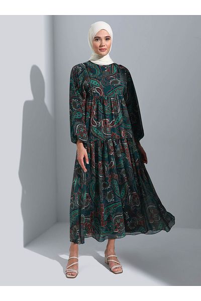 Refka Emerald Green Hijab Dress
