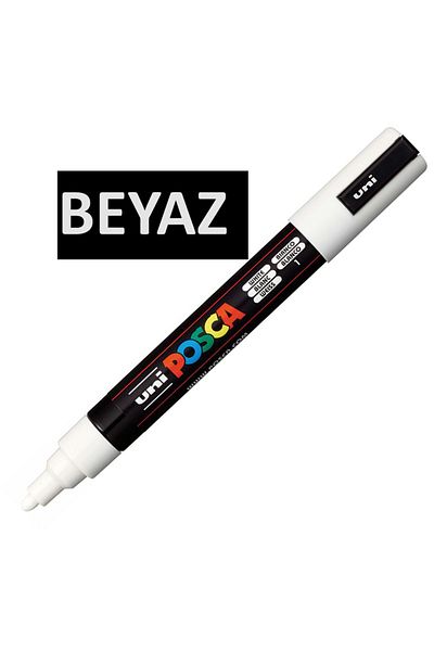 Uni White Posca Marker - Pc-3m (0.9-1.3mm)