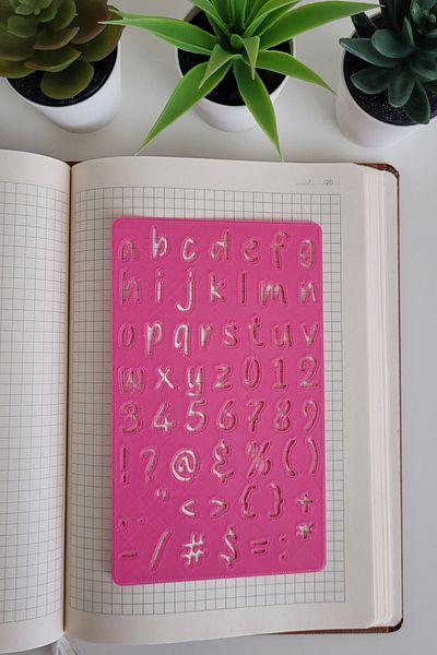 Karmelom Studio Bullet Journal Handwriting Small Letter Template Ruler - for Daily Notes