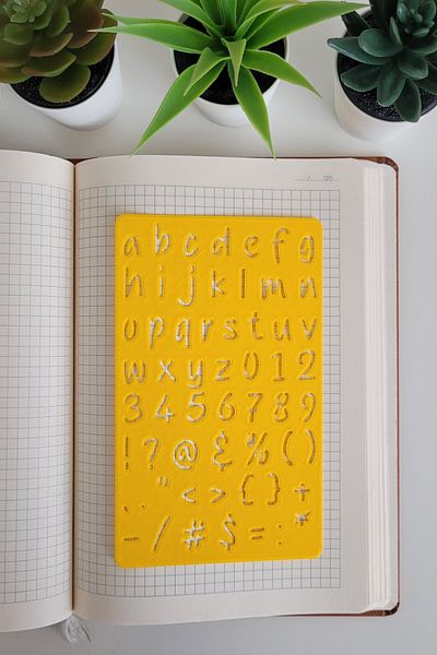 Karmelom Studio Bullet Journal Handwritten Font Small Letter Template Ruler