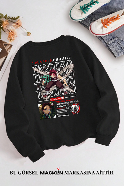 macklin Anime inspirisana unisex majica Demon Tanjiro Kamado - okrugla kragna...