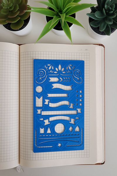 Karmelom Studio Bullet Journal Ribbon Head Detailed Template Ruler
