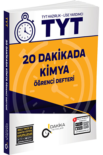 Dakika Yayınları 20 DAKİKADA TYT KİMYA ÖĞRENCİ DEFTERİ