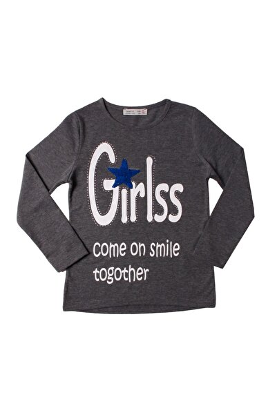 Toontoy Κοριτσίστικο μπλουζάκι με πέτρινη λεπτομέρεια και κέντημα με παγιέτες