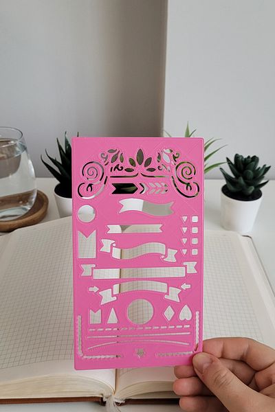 Karmelom Studio Bullet Journal Ribbon Head Detailed Template Ruler
