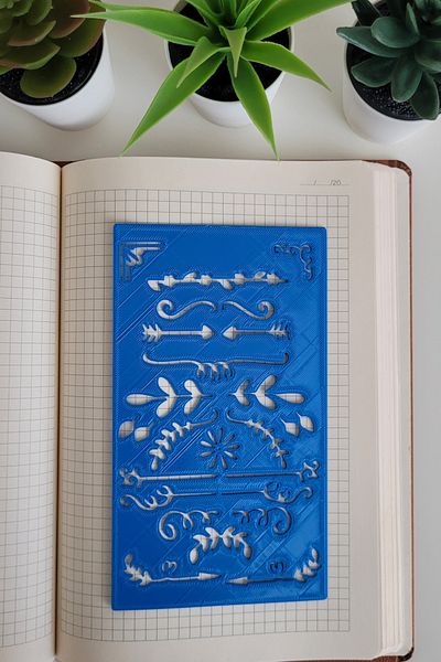 Karmelom Studio Bullet Journal Leaf Patterned Head Template Ruler