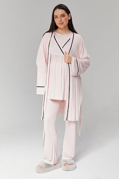lohusahamile Nursing Featured Pajamas and Dressing Gown Set for Pregnant and Maternity
