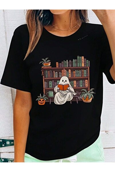 over head oh Crni duh polica za knjige Štampano Oversize kroj žene T-shirt