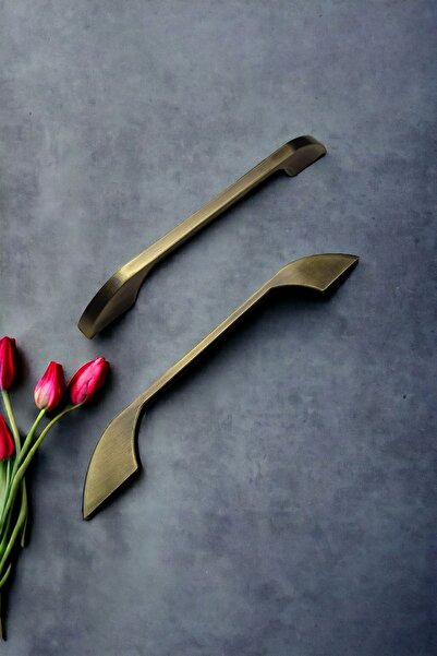 Dizaynhouse 192 mm Antik Sarı Zebra Model Çekmece Kulpu, Eskitme Zarif Metal ...