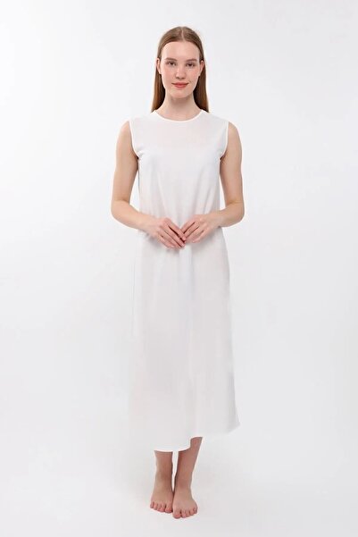 Sahra Şal Dünyası White Sleeveless Dress Lining Underwear Jupon J001