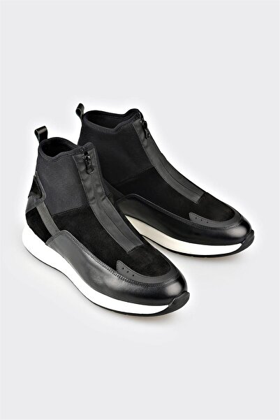 Elle Shoes Siyah Deri Erkek Spor Bot