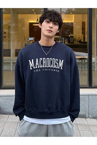 MODARİCH Hanorac oversize albastru bleumarin Macrocosm - decolteu înalt