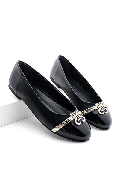 Marjin حذاء باليرينا نسائي بإبزيم أسود