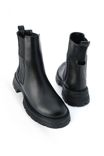 Marjin Women's Thick Sole Elastic Daily Boots Setaz Black