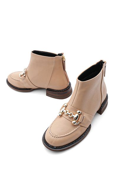 Marjin Women's Buckle Casual Boots&bootie Adeke beige