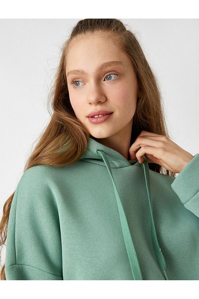Koton Oversize Basic суичър с полар с качулка отвътре