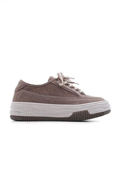 Marjin Women's Sneaker Thick Sole Sports Shoes Kevir Mink Suede