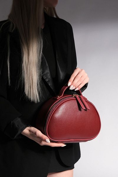 Marjin Women's Zippered Makeup Bag July Claret Red