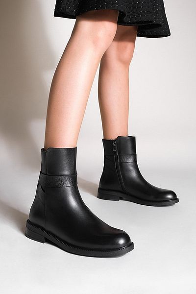 Marjin Dámské boty pro volný čas z pravé kůže na zip Tayis Black