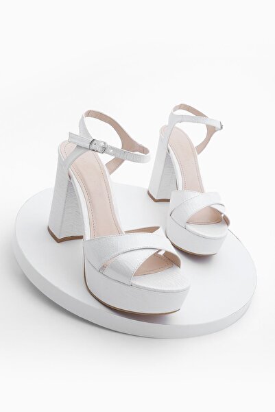 Marjin Damen Plateauschuhe mit Absatz Abendschuhe Hochzeitsschuhe Moves Perlmutt