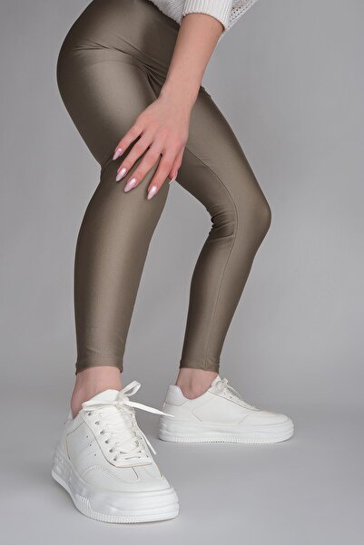 Marjin Women's Sneakers Thick Sole Lace-Up Sports Shoes Dorete White