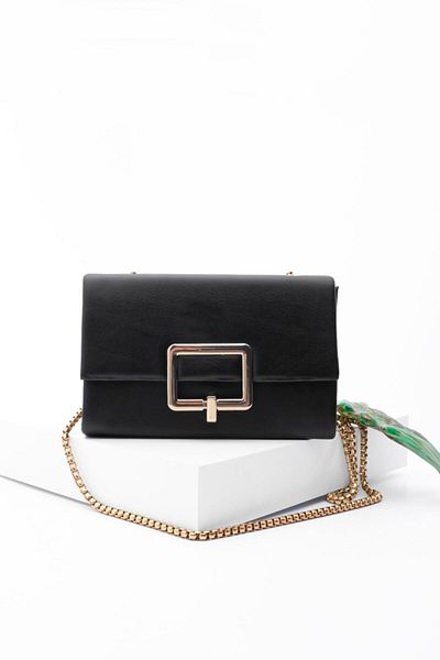 Marjin Dámská kabelka Hand&Shoulder Gold Barva Zlatý Řetízkový popruh Sovi černá