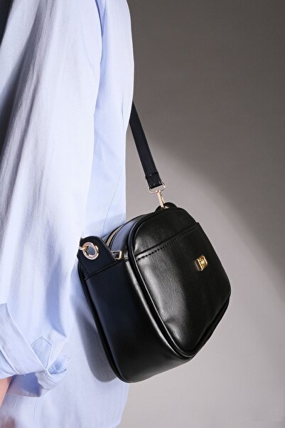 Marjin Women's Adjustable Strap Shoulder Bag Fosa Black