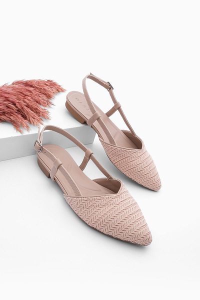 Marjin Women's Pointed Toe Open Back Daily Sandals Torya Beige