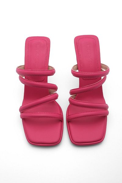 Marjin Dámské pantofle na podpatku Blunt Toe Goblet Pata Anas fuchsiová