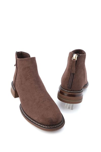 Marjin Women's Daily Boot&Bootie Back Zippered Efren Coffee