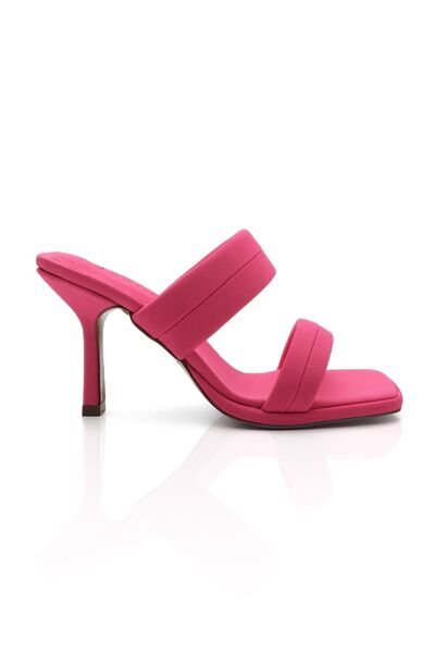 Marjin Dámské pantofle na podpatku Tupý nos Goblet Loyan Fuchsia