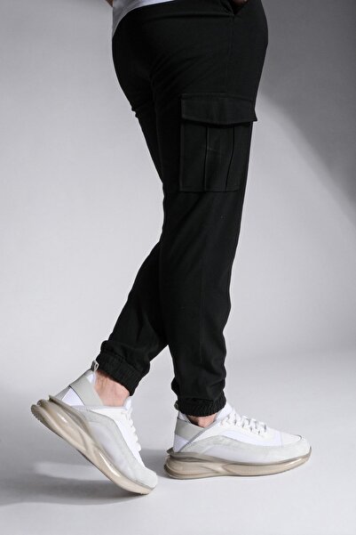 Marjin Men's Sneakers Transparent Sole Sports Shoes Voney White